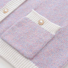 Lilac Cashmere Cardigan with Pearl Button