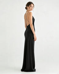 Liquid Triacetate Deep V Maxi Slip Dress
