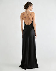 Liquid Triacetate Deep V Maxi Slip Dress