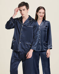 Long Silk Pajamas Home Wear For Couple