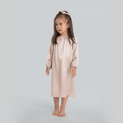 Long Silk Skirt Pajamas Sleepwear For Girl Pink