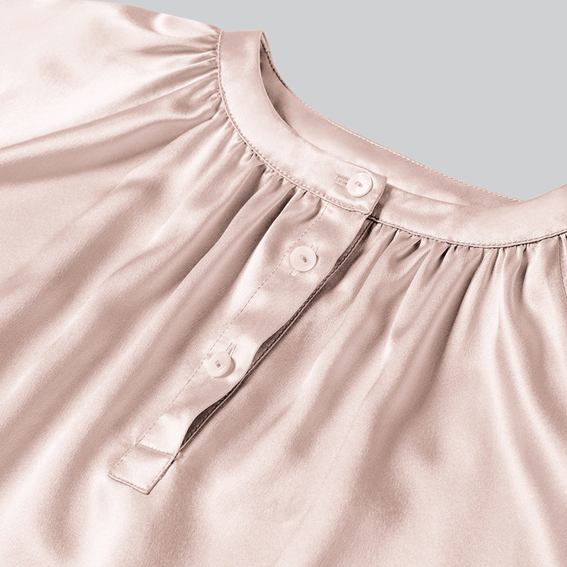 Long Silk Skirt Pajamas Sleepwear For Girl Pink