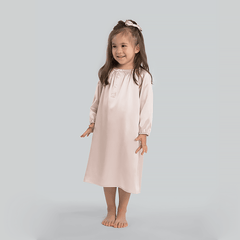 Long Silk Skirt Pajamas Sleepwear For Girl Pink