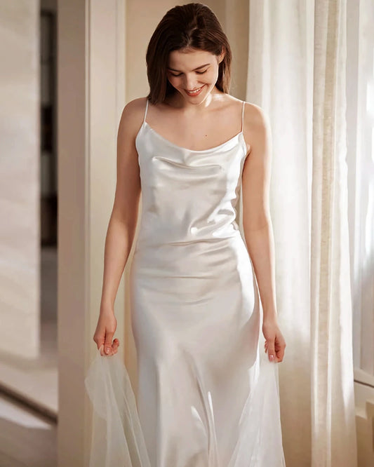 Long Washable Silk Slip Nightgown