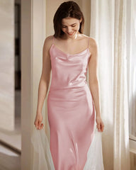 Long Washable Silk Slip Nightgown