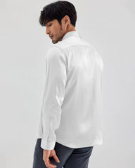 Long Sleeve Washable Silk Shirt for Men