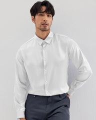 Long Sleeve Washable Silk Shirt for Men