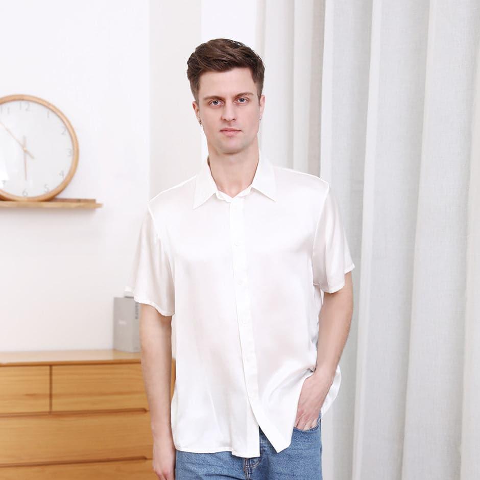 Men's Basic Silk Short T-Shirt White