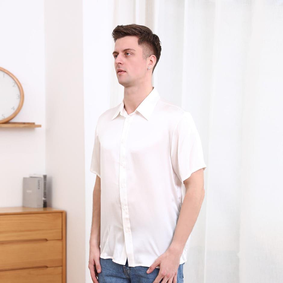 Men's Basic Silk Short T-Shirt White