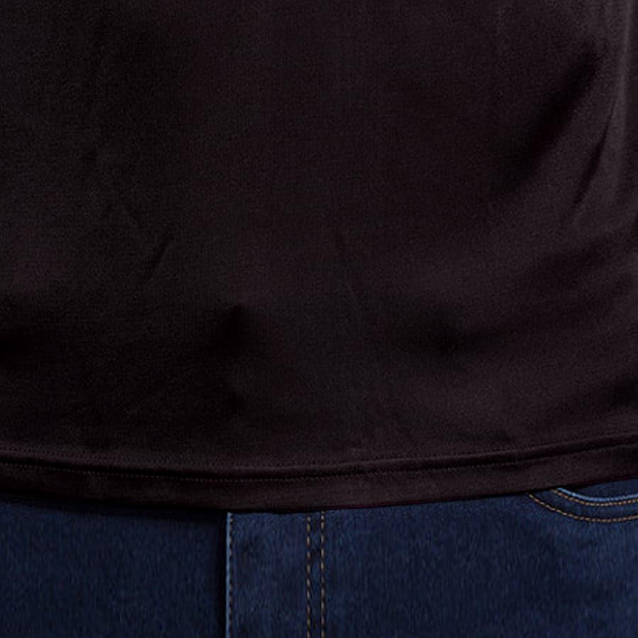 Men's Basic Style Silk Knitted T-Shirt Black
