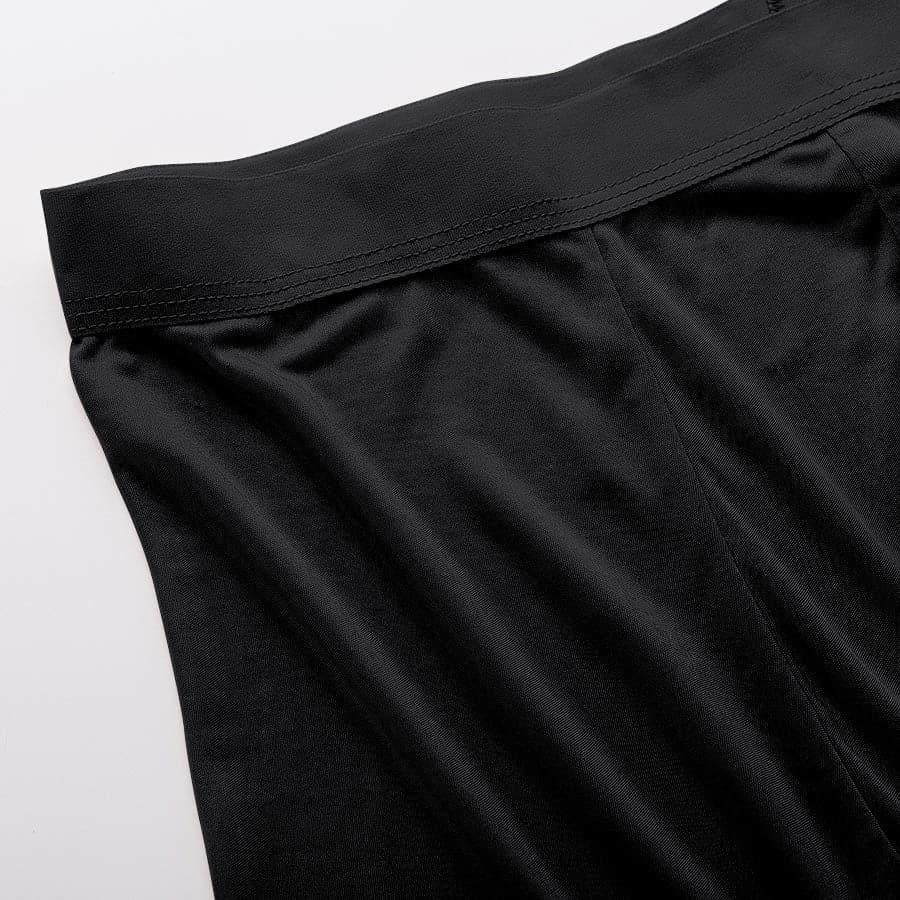 Men's Silk Boxer Briefs Underwear Black