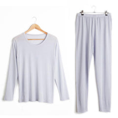 Men's 100% Silk Lightweight Thermal Underwear Set Grey
