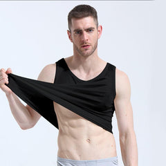 Men's Sleeveless Silk Knitted Tank Top Black
