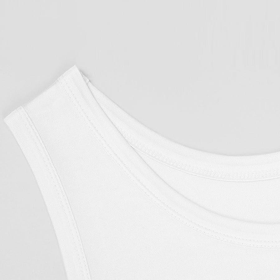 Men's Sleeveless Silk Knitted Tank Top White