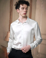 Men's Washable Long Sleeve Silk Shirt