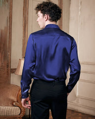Men's Washable Long Sleeve Silk Shirt