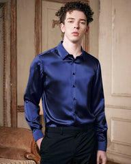 Men's Washable Long Sleeve Silk Shirt