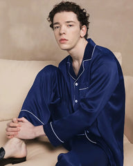 Men's Washable Silk Pajama Set