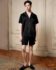Men's Washable Silk Pajamas Short Set