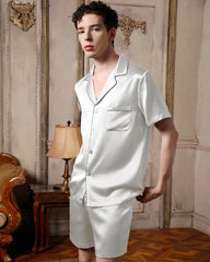 Men's Washable Silk Pajamas Short Set