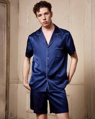 Men's Washable Silk Pajamas Short Set