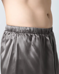Men's Classic Silk Short Pajamas Set Dark Grey
