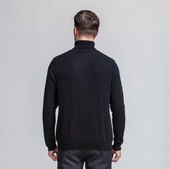 Men's High-Neck Cashmere Turtleneck Sweater Black