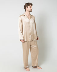 Men's Luxury Silk Loosen Pajamas Champagne