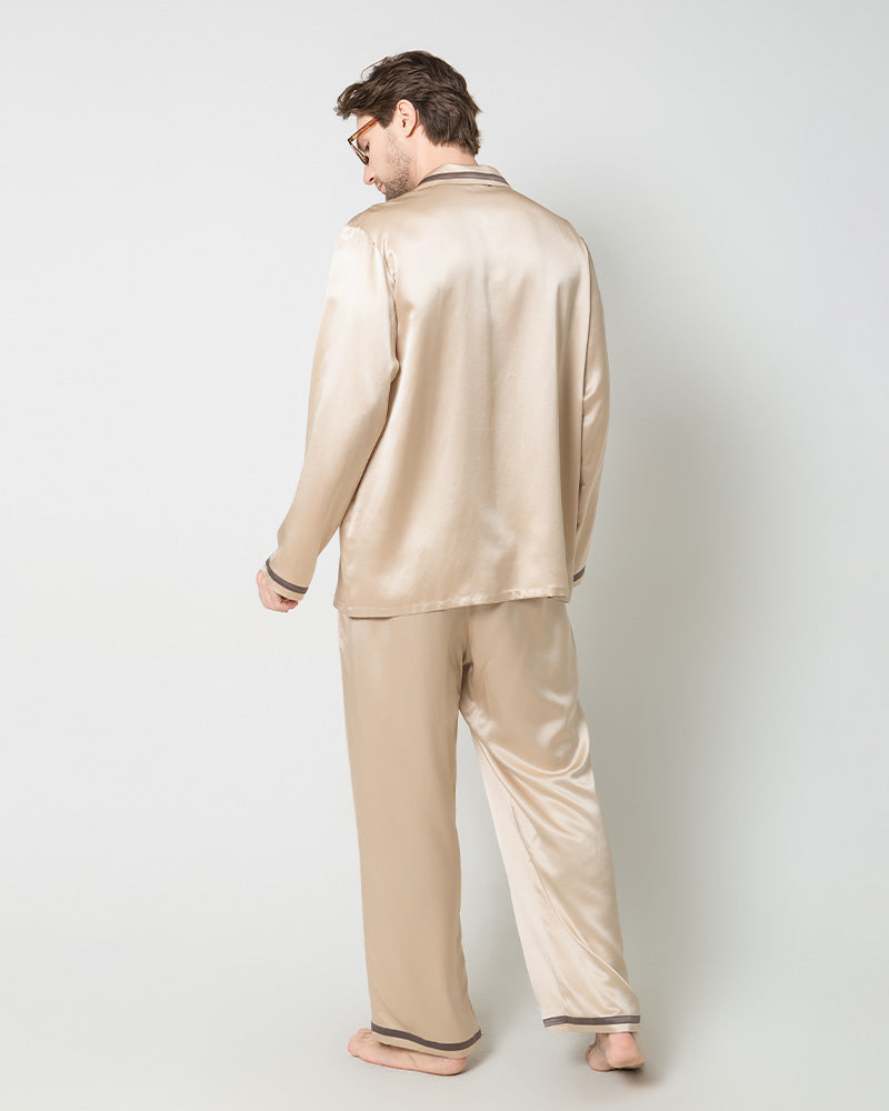 Men's Luxury Silk Loosen Pajamas Champagne