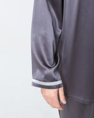 Men's Luxury Silk Loosen Pajamas Charcoal Grey