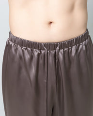 Men's Luxury Silk Loosen Pajamas Dark Grey