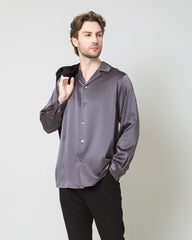Men's Pure Silk Classic Business Shirt Grey