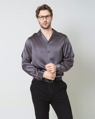 Men's Pure Silk Classic Business Shirt Grey
