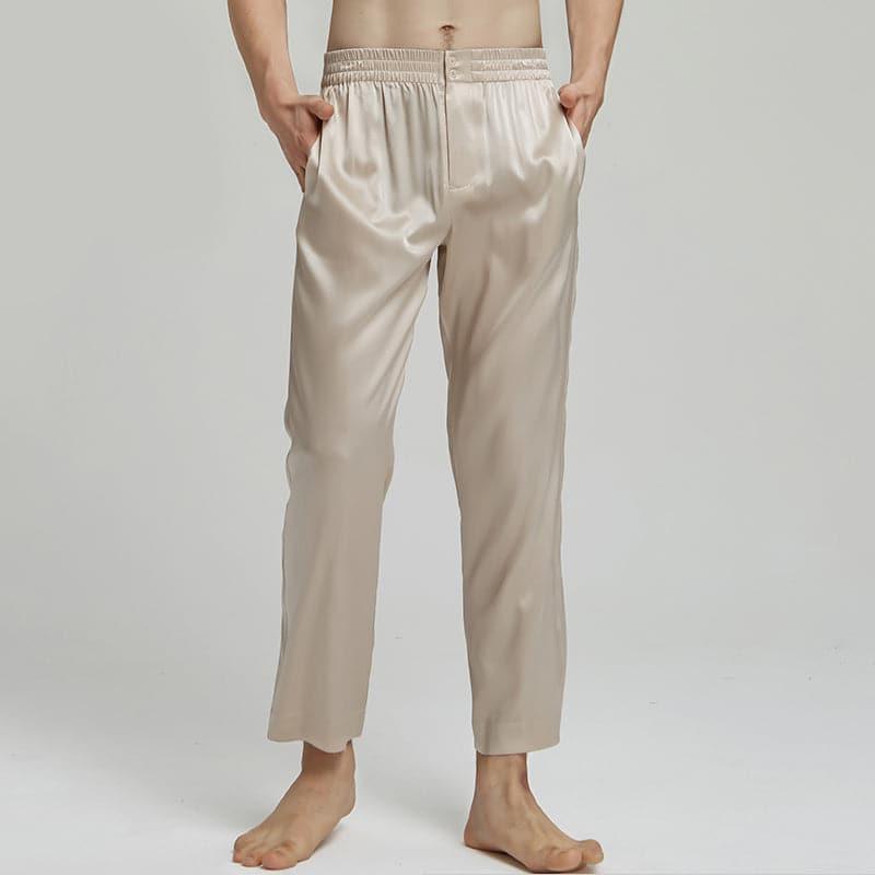 Men's Silk Pajama Pants Sleep Pants Champagne