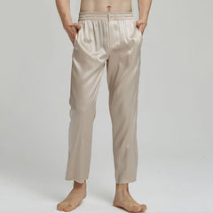 Men's Silk Pajama Pants Sleep Pants Champagne