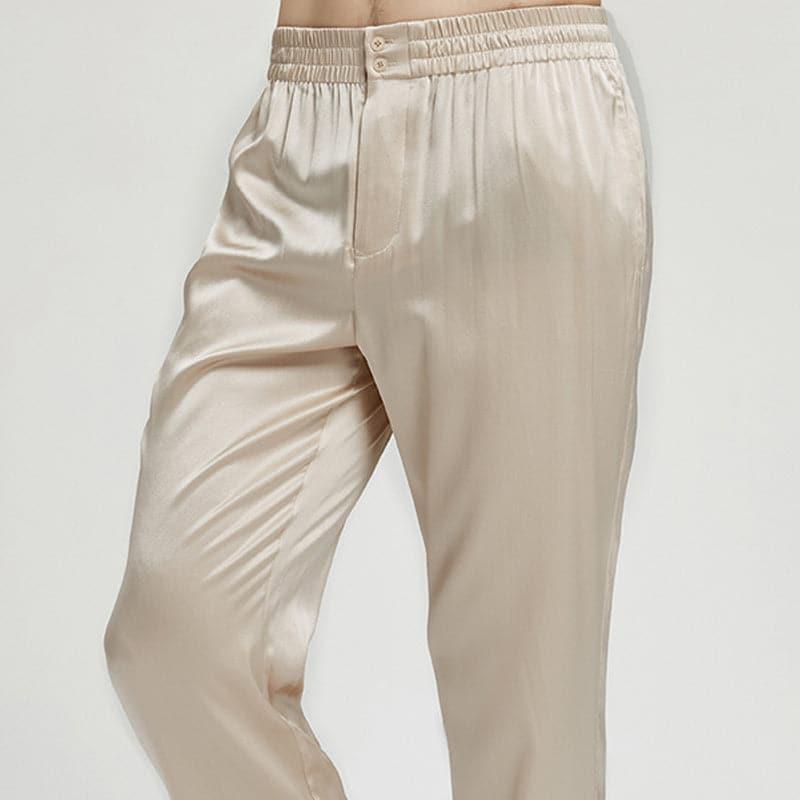 Men's Silk Pajama Pants Sleep Pants Champagne