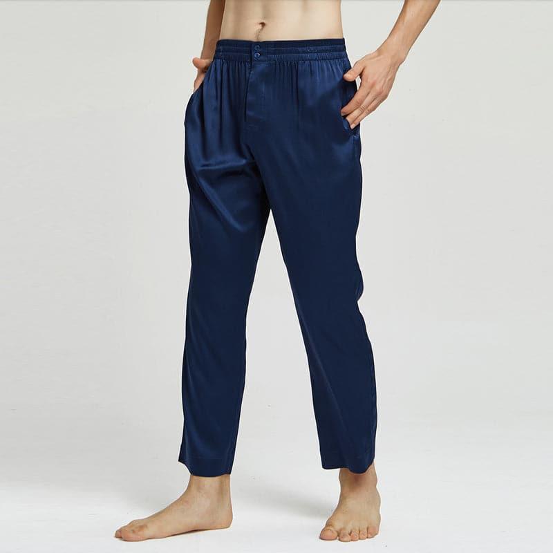 Men's Silk Pajama Pants Sleep Pants Navy