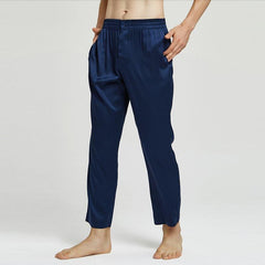 Men's Silk Pajama Pants Sleep Pants Navy