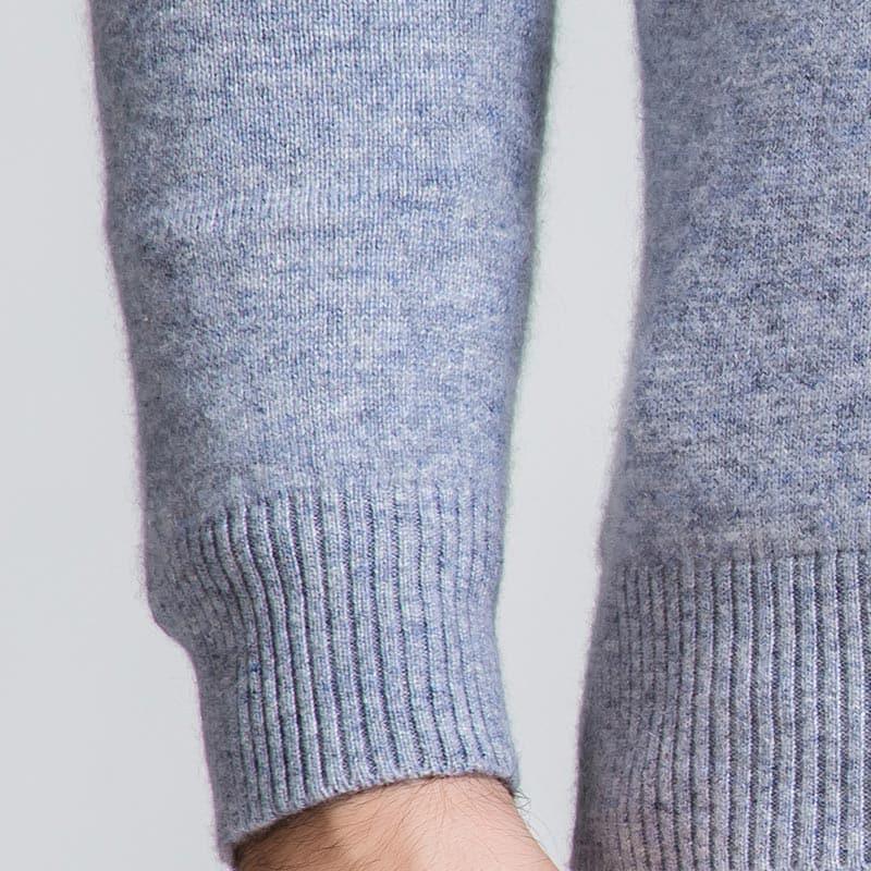 Men's V Neck Collar Business Cashmere Sweater Grey