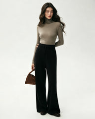 Merino Wool Straight Leg Knit Trousers