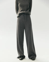 Merino Wool Straight Leg Knit Trousers