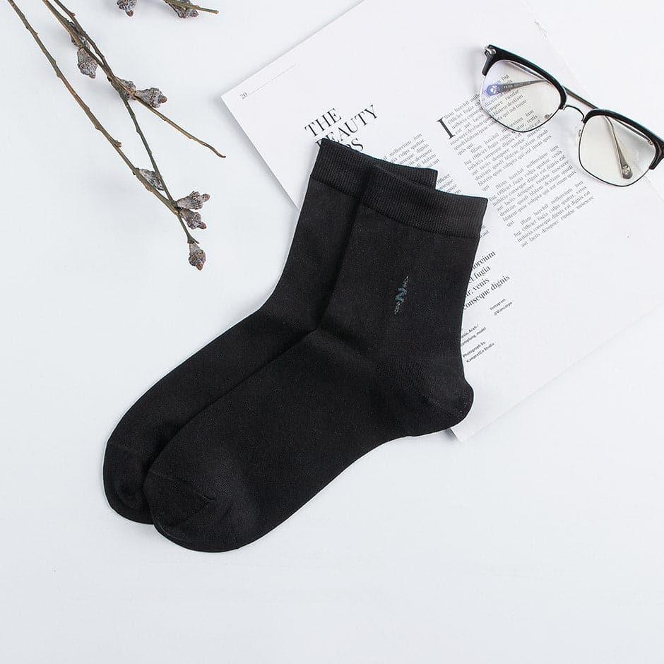 Mesh Knit Skin-friendly Men's Silk Socks Black