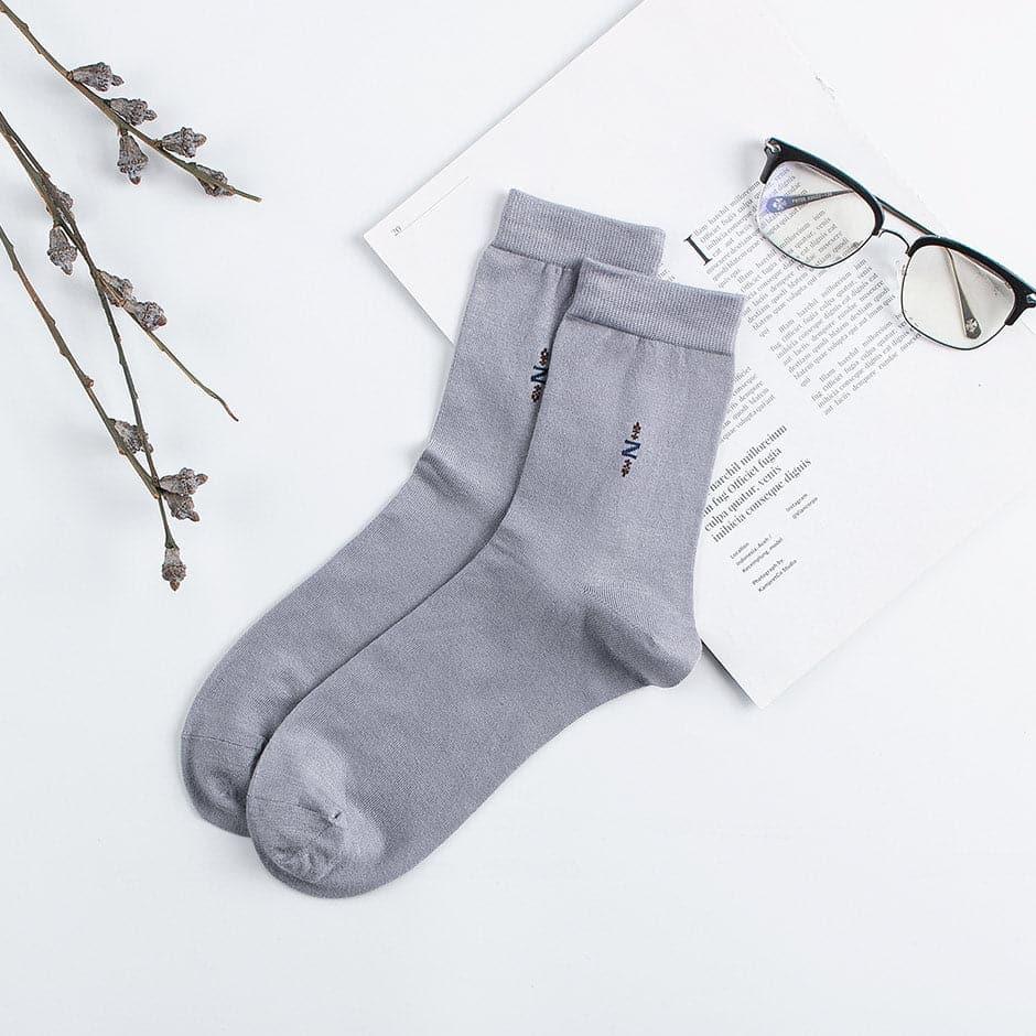 Mesh Knit Skin-friendly Men's Silk Socks Grey