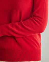 Mock Neck Cashmere Sweater Red