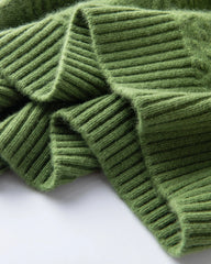 Mock Neck Diamond Knit Cashmere Sweater