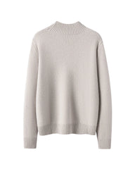 Mock Neck Diamond Knit Cashmere Sweater