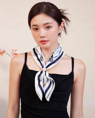 Nautical Print 100% Silk Scarf
