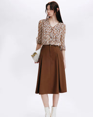 Daisy Floral Ruffle Silk Blouse