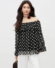 Off the Shoulder Silk Georgette Blouse