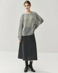 Oversize Flower Knit Silk Cashmere Sweater